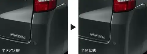 グレードによっては、バックドアを半ドアの位置まで閉めるだけで、あとは自動で全閉する機能が備わっています