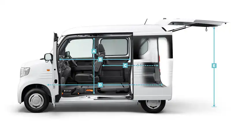 N-VANフロントドアとリヤドアの広さ