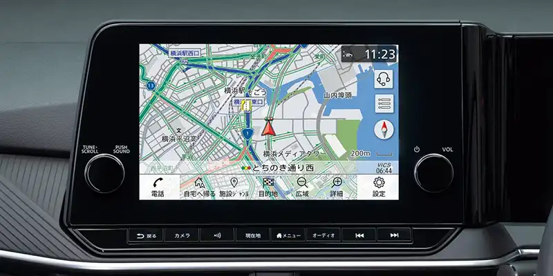 カーナビは、NissanConnect ナビゲーションシステム(地デジ内蔵・9インチワイドディスプレイを採用