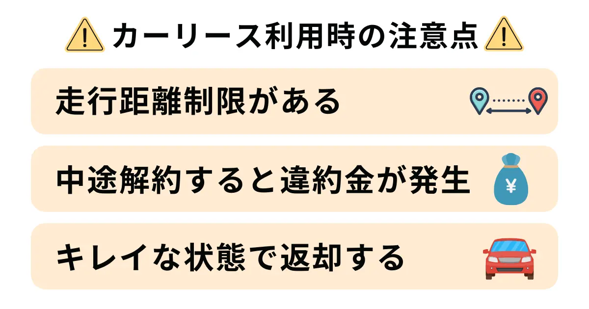 カーリース利用時の注意点イメージ