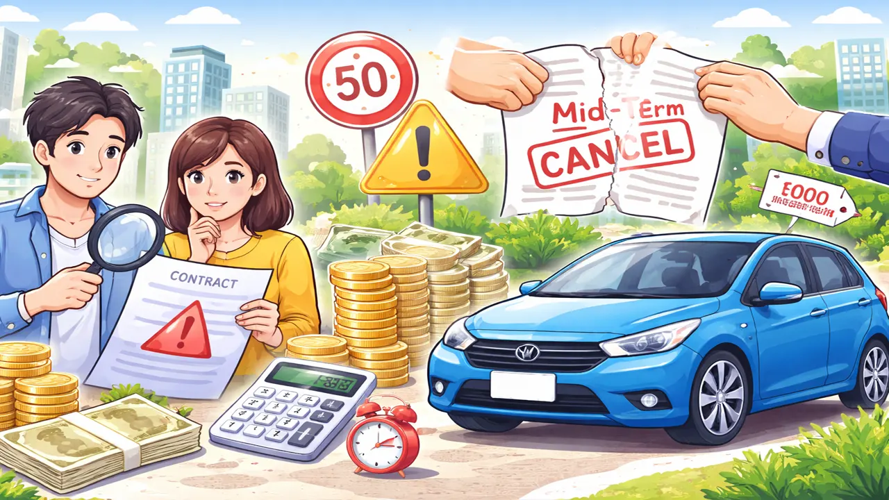 長期レンタカーの中途解約したらどうなる？返金はある？違約金の相場や走行距離制限の「日割り」による落とし穴を徹底解説！