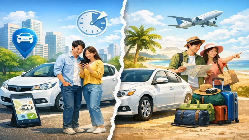 短時間利用の車！カーシェアとレンタカーの料金比較、どっちが得？